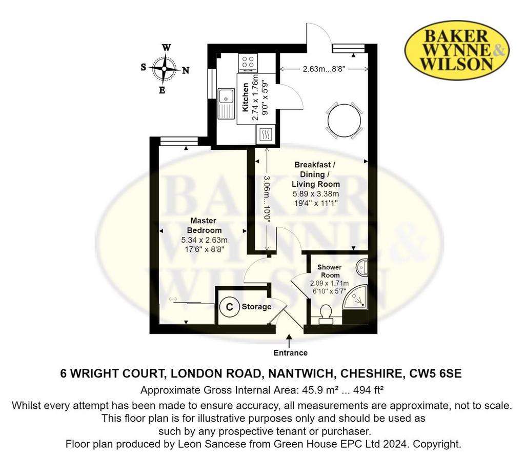 1 bedroom retirement property for sale - floorplan