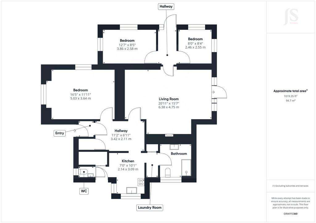 3 bedroom ground floor flat for sale - floorplan