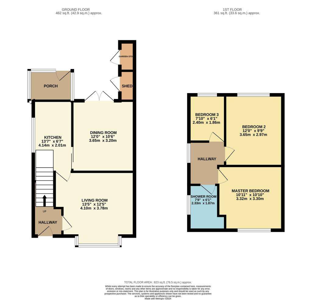 3 bedroom semi-detached house for sale - floorplan