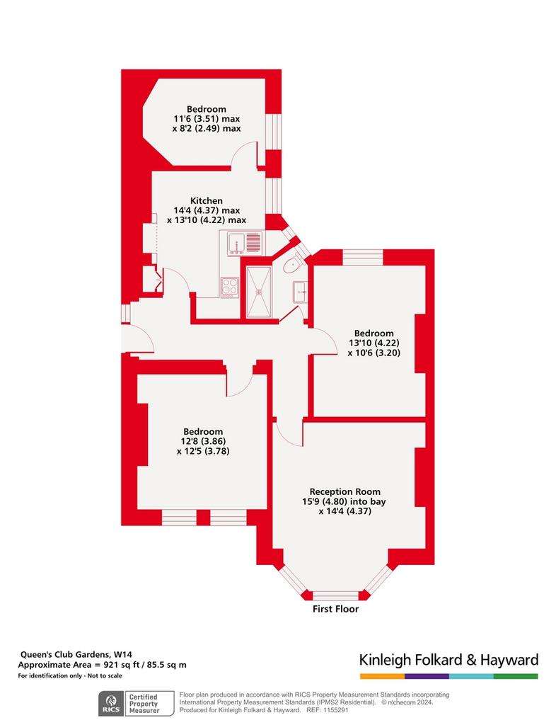 3 bedroom flat for sale - floorplan