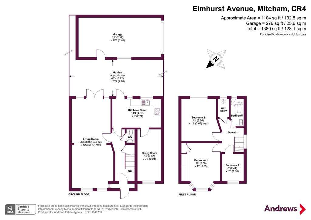 3 bedroom end of terrace house for sale - floorplan