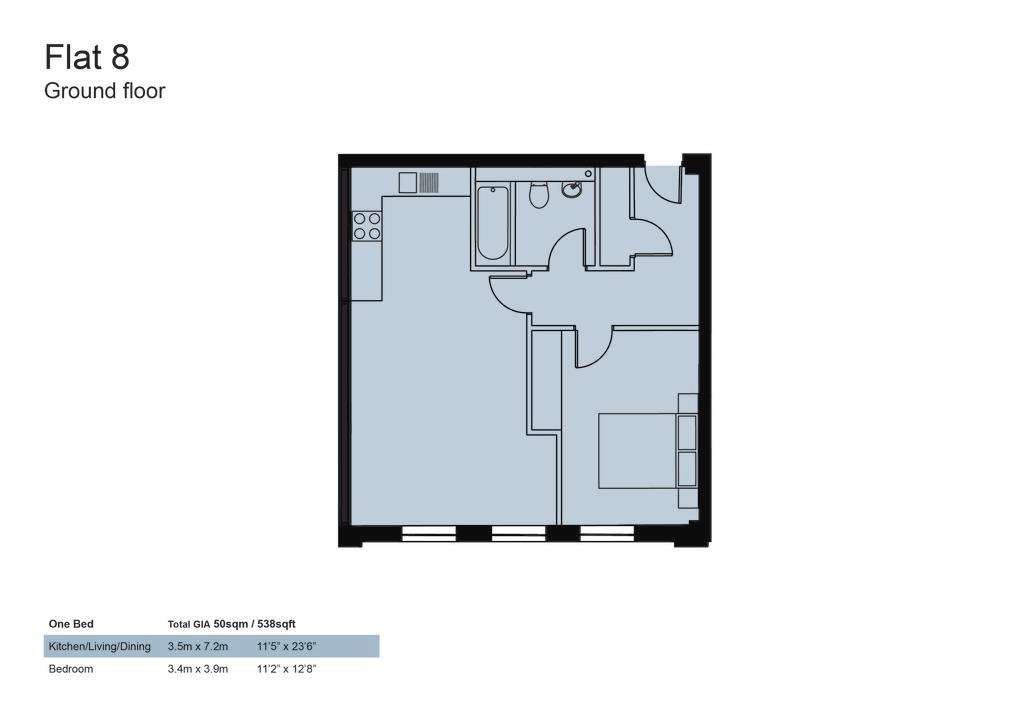 1 bedroom flat for sale - floorplan