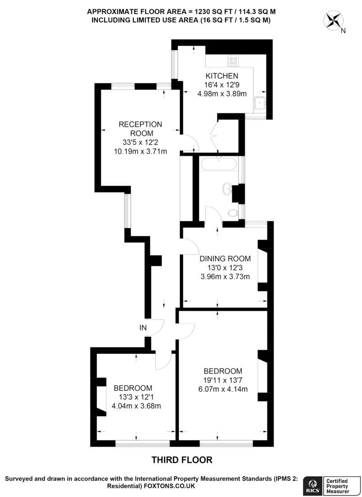 2 bedroom flat to rent - floorplan