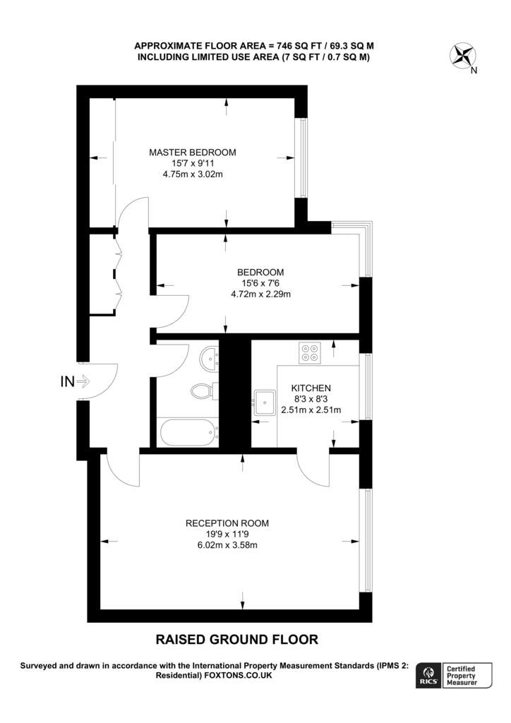 2 bedroom flat to rent - floorplan