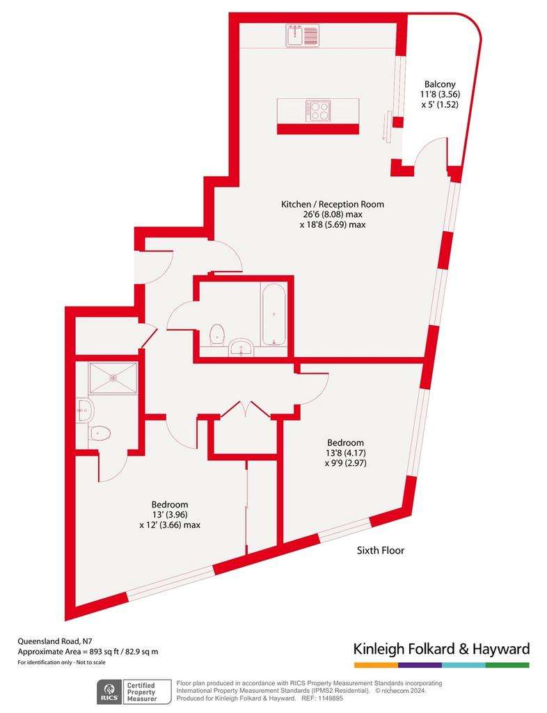 2 bedroom flat for sale - floorplan