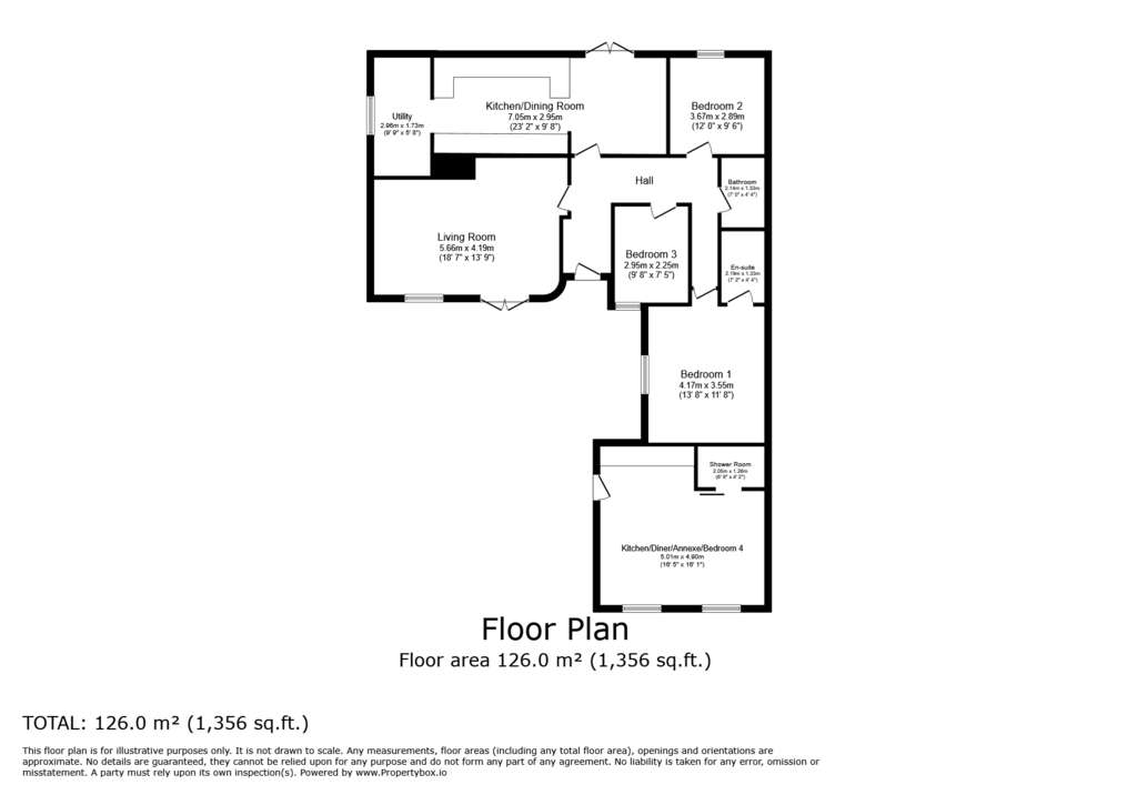 4 bedroom bungalow for sale - floorplan