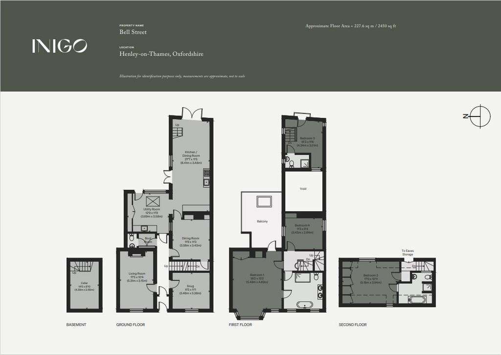 4 bedroom terraced house for sale - floorplan