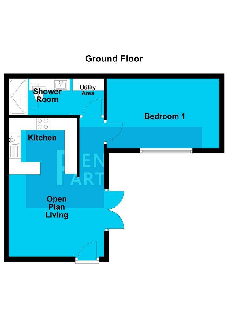 1 bedroom bungalow for sale - floorplan