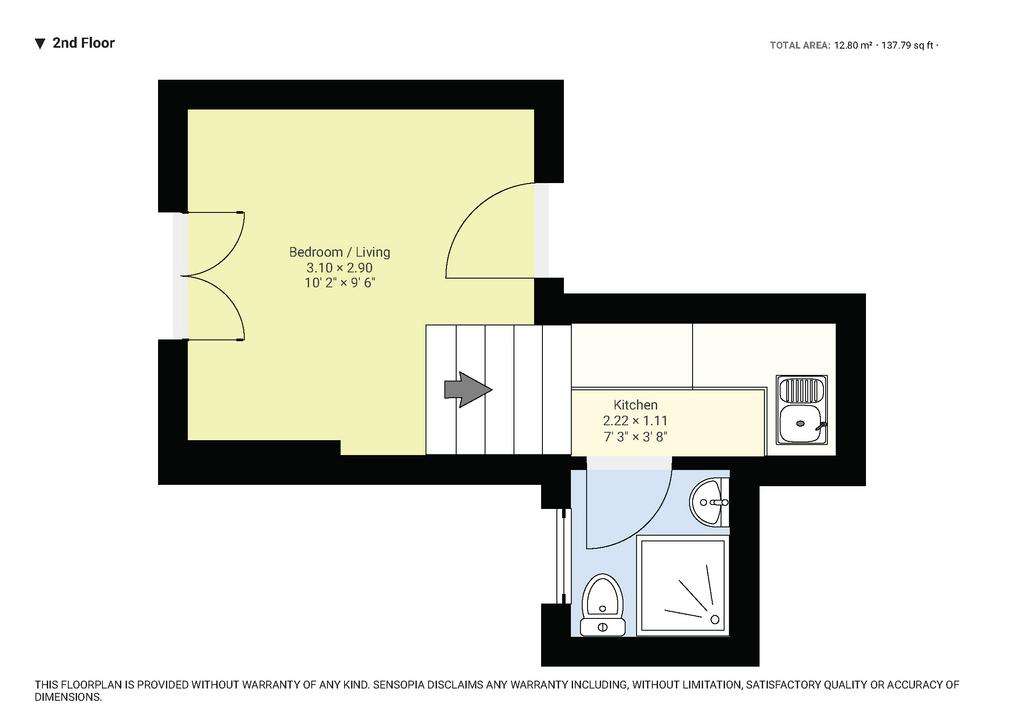 Studio flat to rent - floorplan