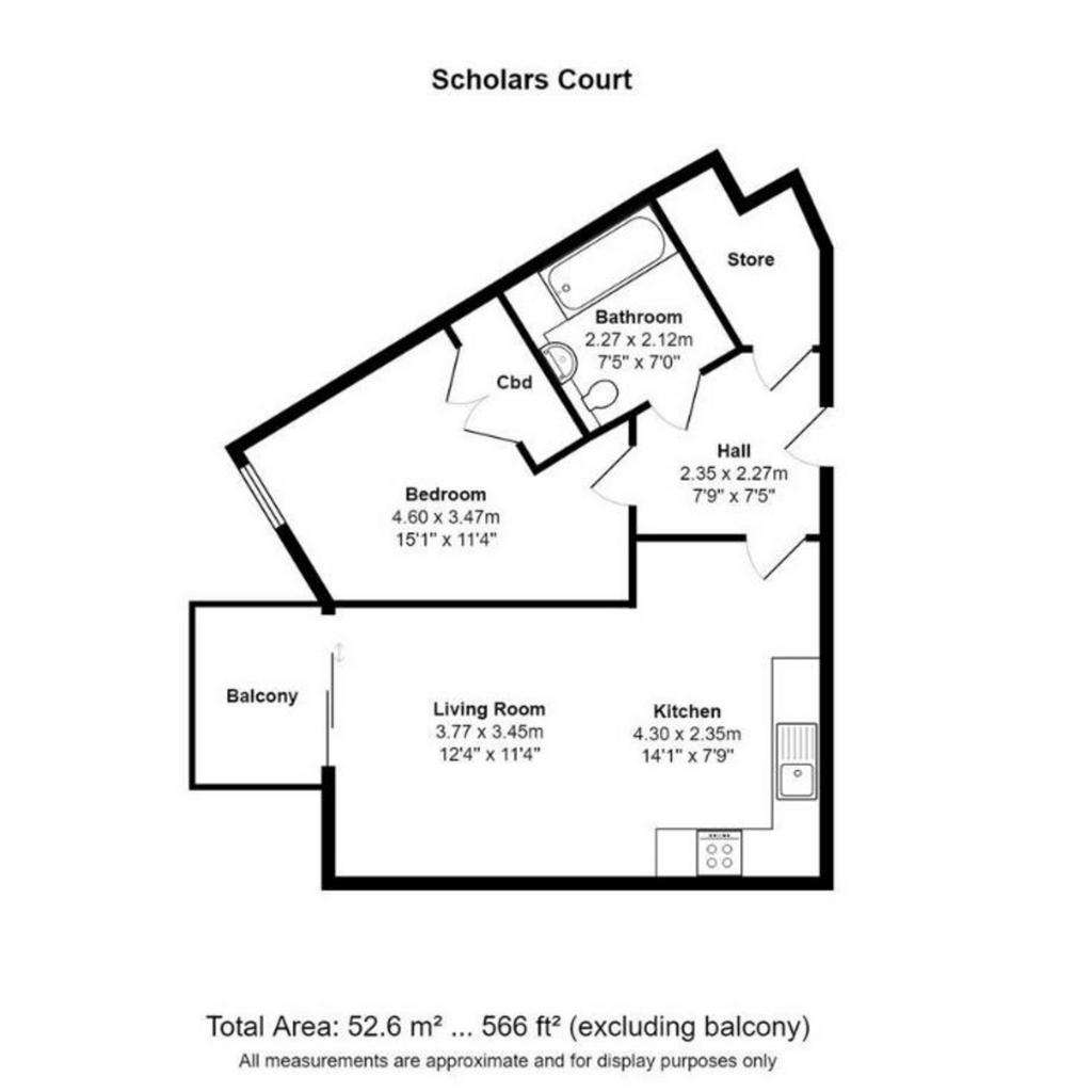 1 bedroom flat for sale - floorplan