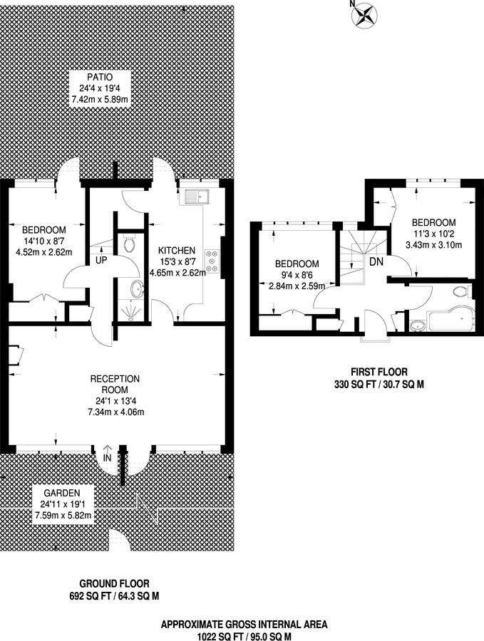 3 bedroom flat to rent - floorplan