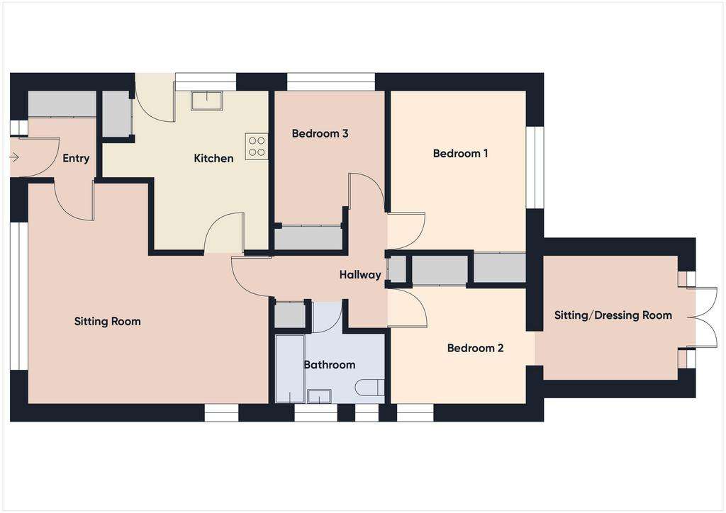 3 bedroom bungalow for sale - floorplan