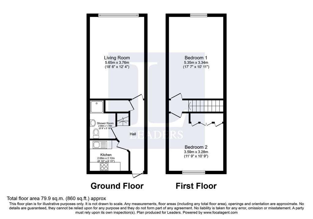 2 bedroom flat to rent - floorplan