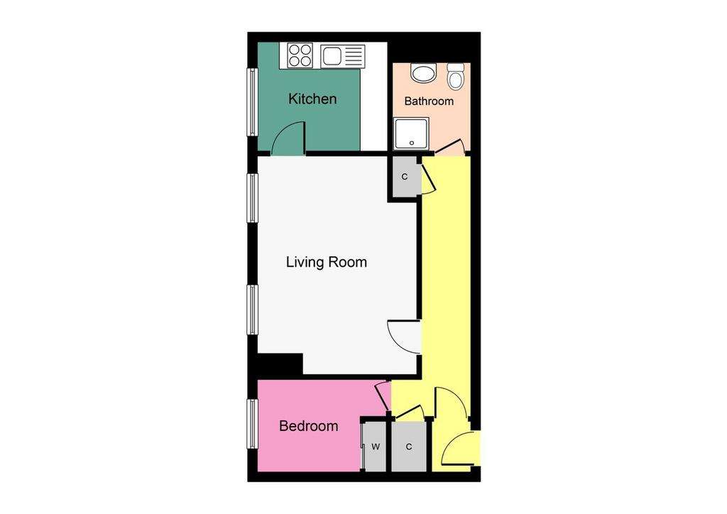 1 bedroom flat for sale - floorplan