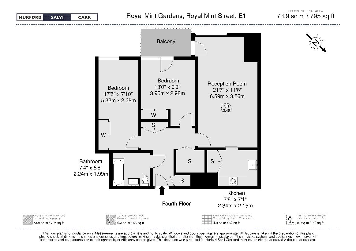 2 bedroom flat for sale - floorplan