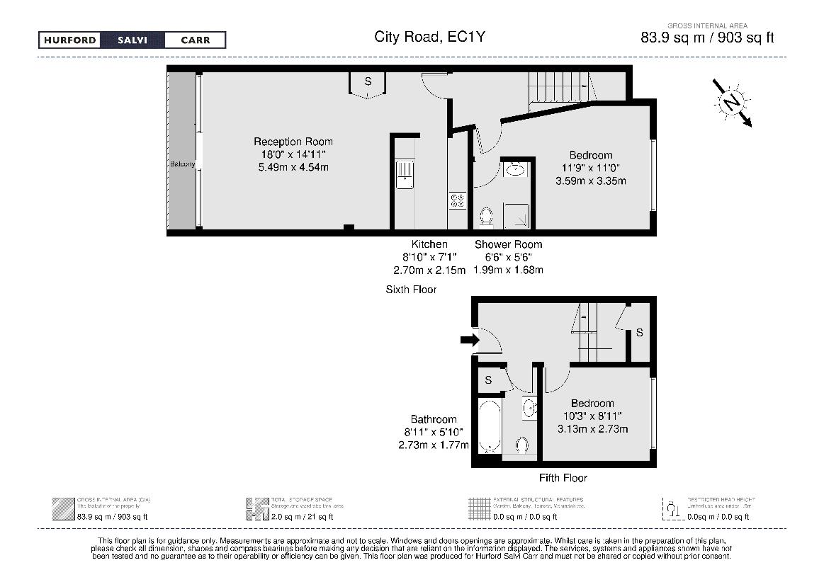 2 bedroom flat for sale - floorplan