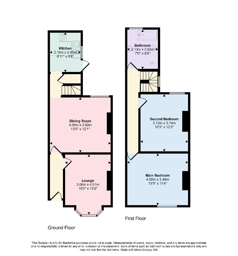 2 bedroom end of terrace house for sale - floorplan