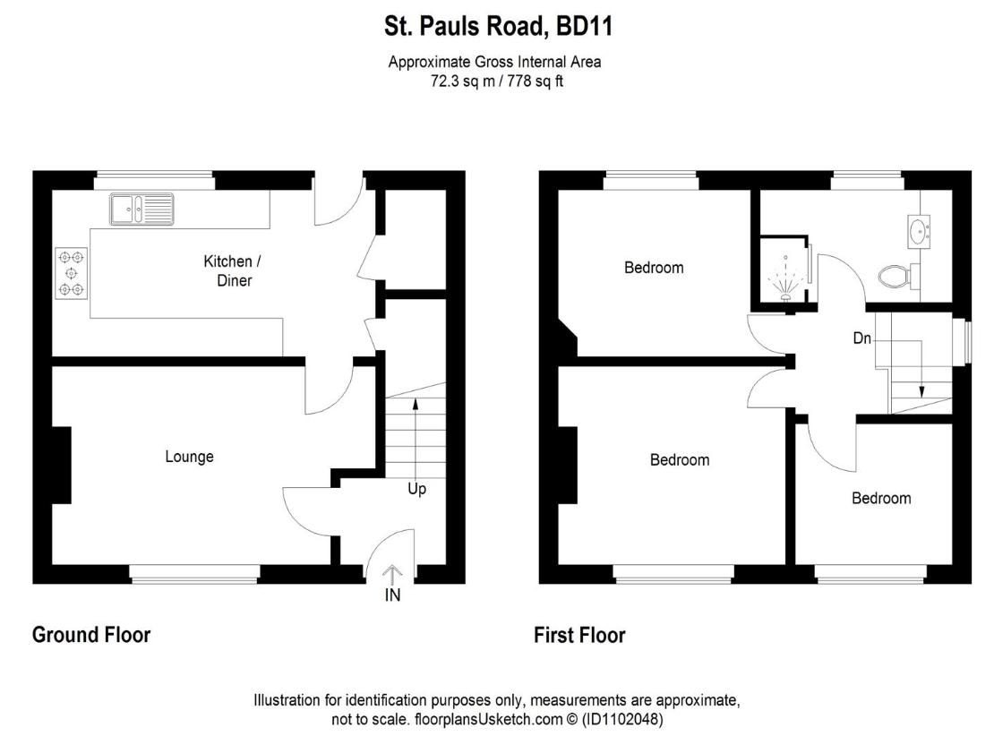 3 bedroom semi-detached house for sale - floorplan