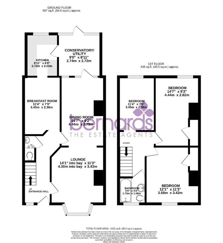 3 bedroom terraced house for sale - floorplan