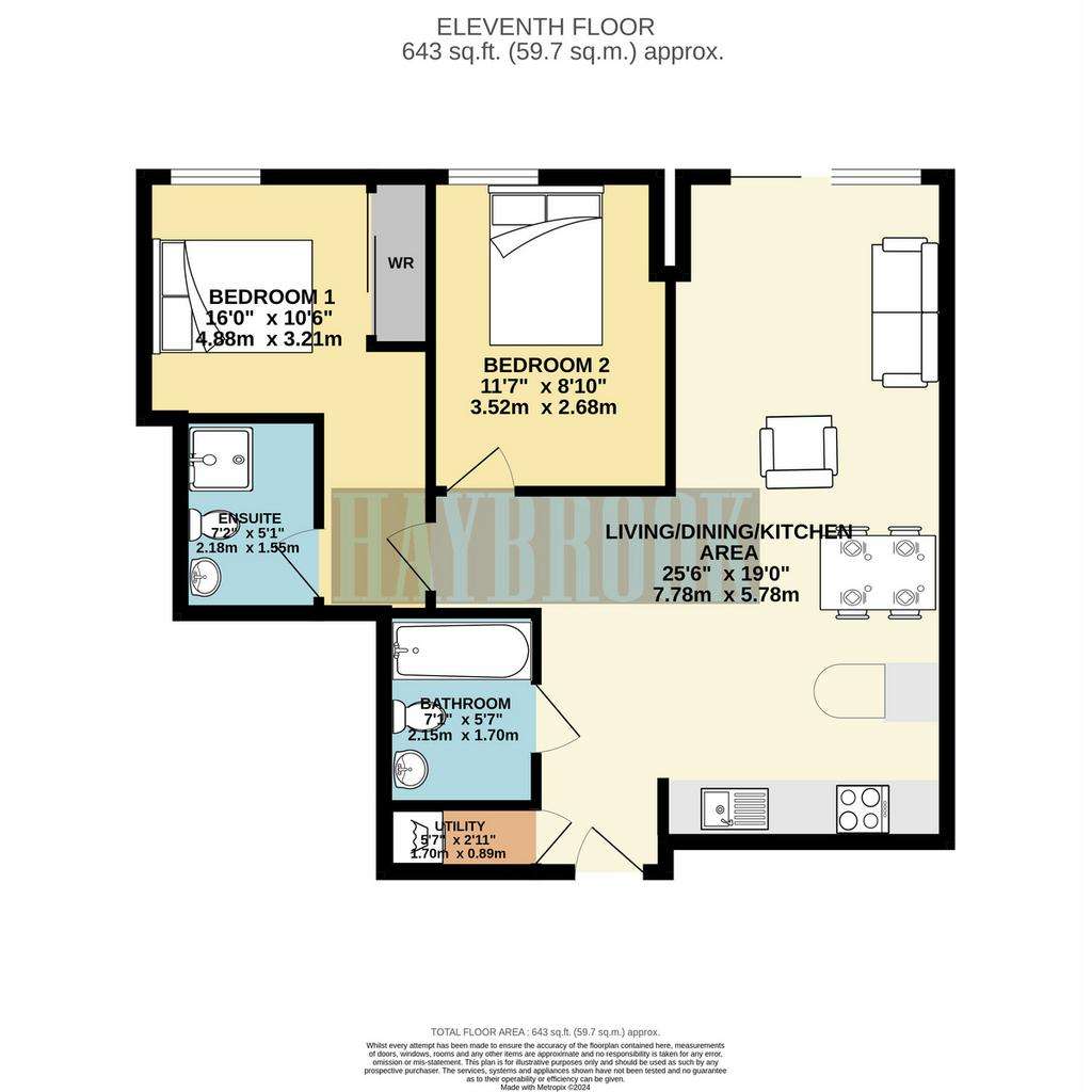 2 bedroom flat for sale - floorplan