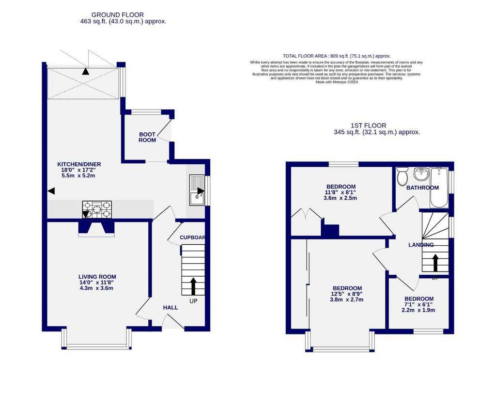 3 bedroom semi-detached house for sale - floorplan