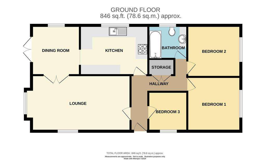 3 bedroom detached bungalow for sale - floorplan