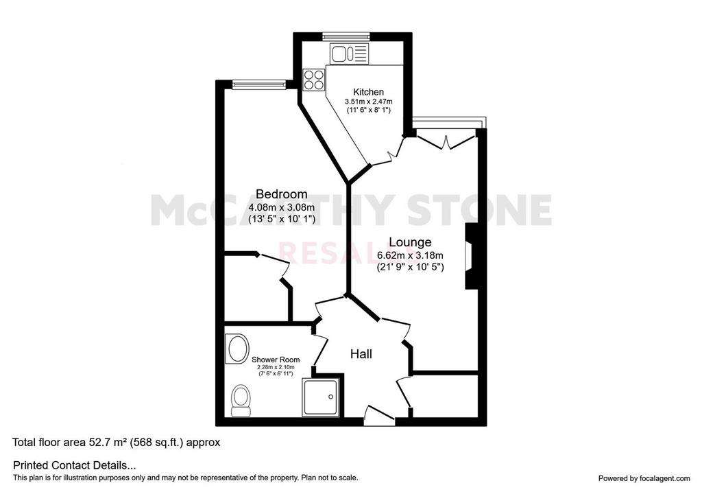 1 bedroom flat for sale - floorplan