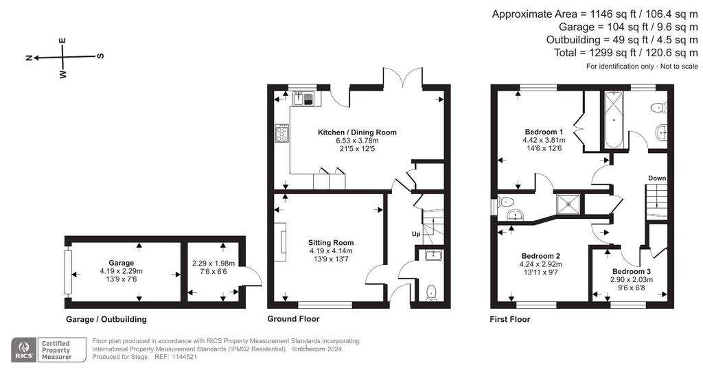 3 bedroom terraced house for sale - floorplan