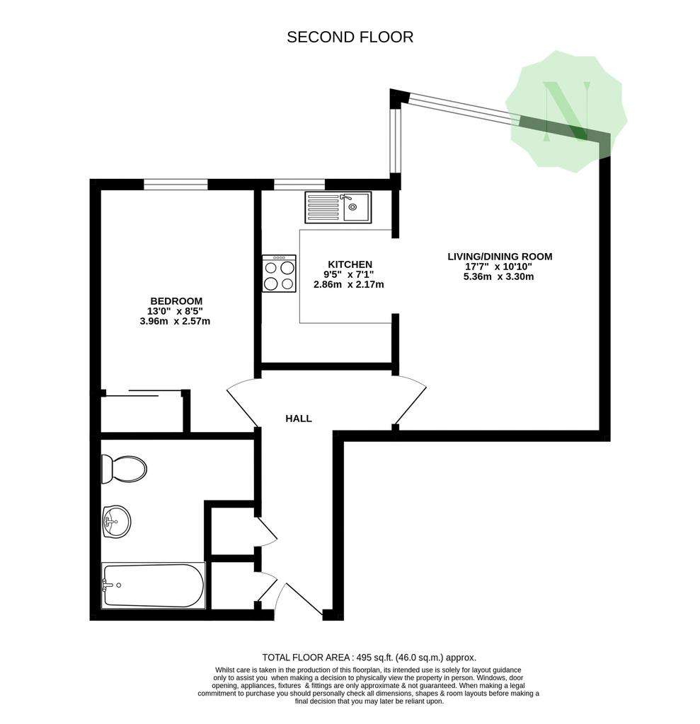 1 bedroom flat for sale - floorplan