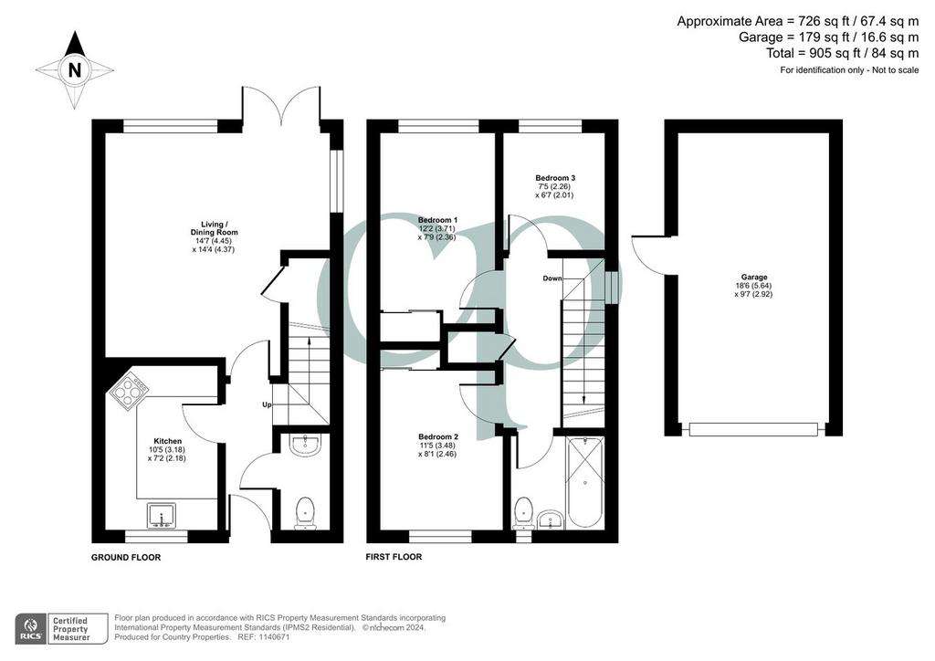 3 bedroom semi-detached house for sale - floorplan