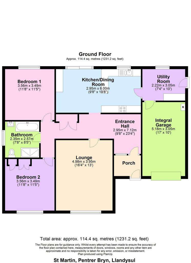 2 bedroom bungalow for sale - floorplan