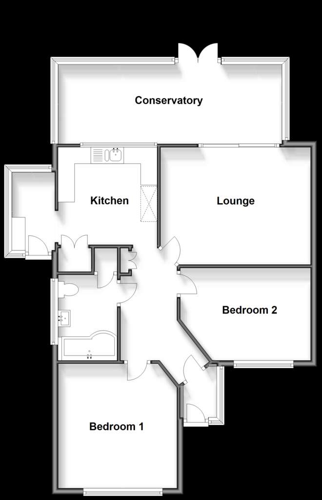 2 bedroom detached bungalow for sale - floorplan