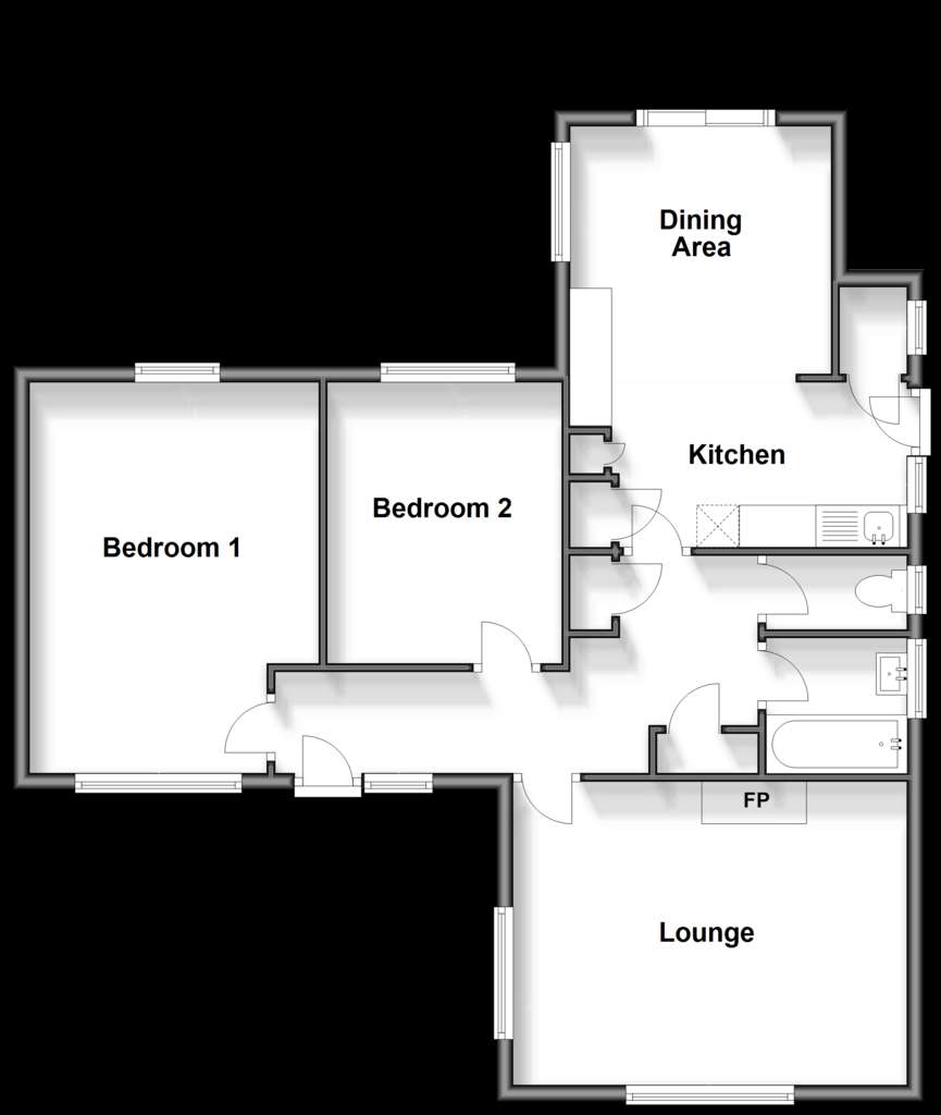 2 bedroom semi-detached bungalow for sale - floorplan