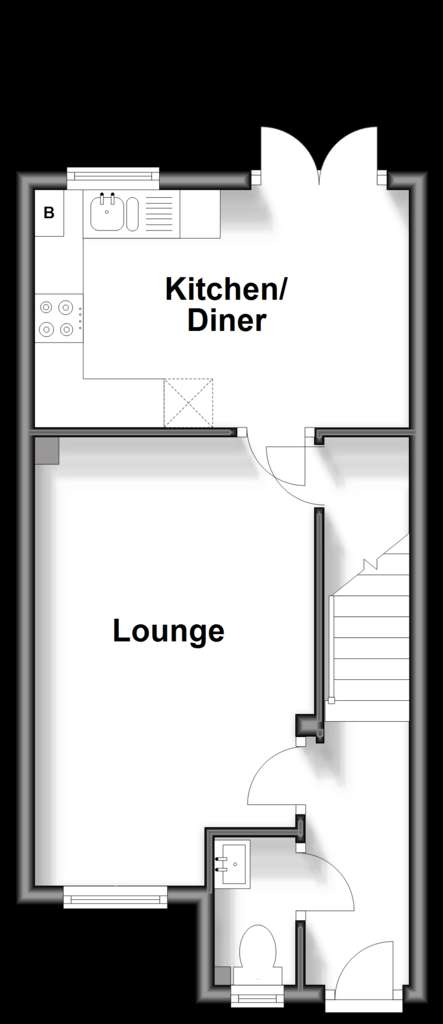 2 bedroom semi-detached house for sale - floorplan