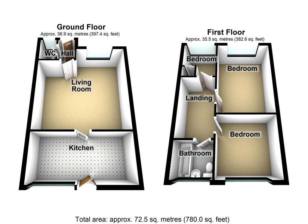 3 bedroom semi-detached house to rent - floorplan