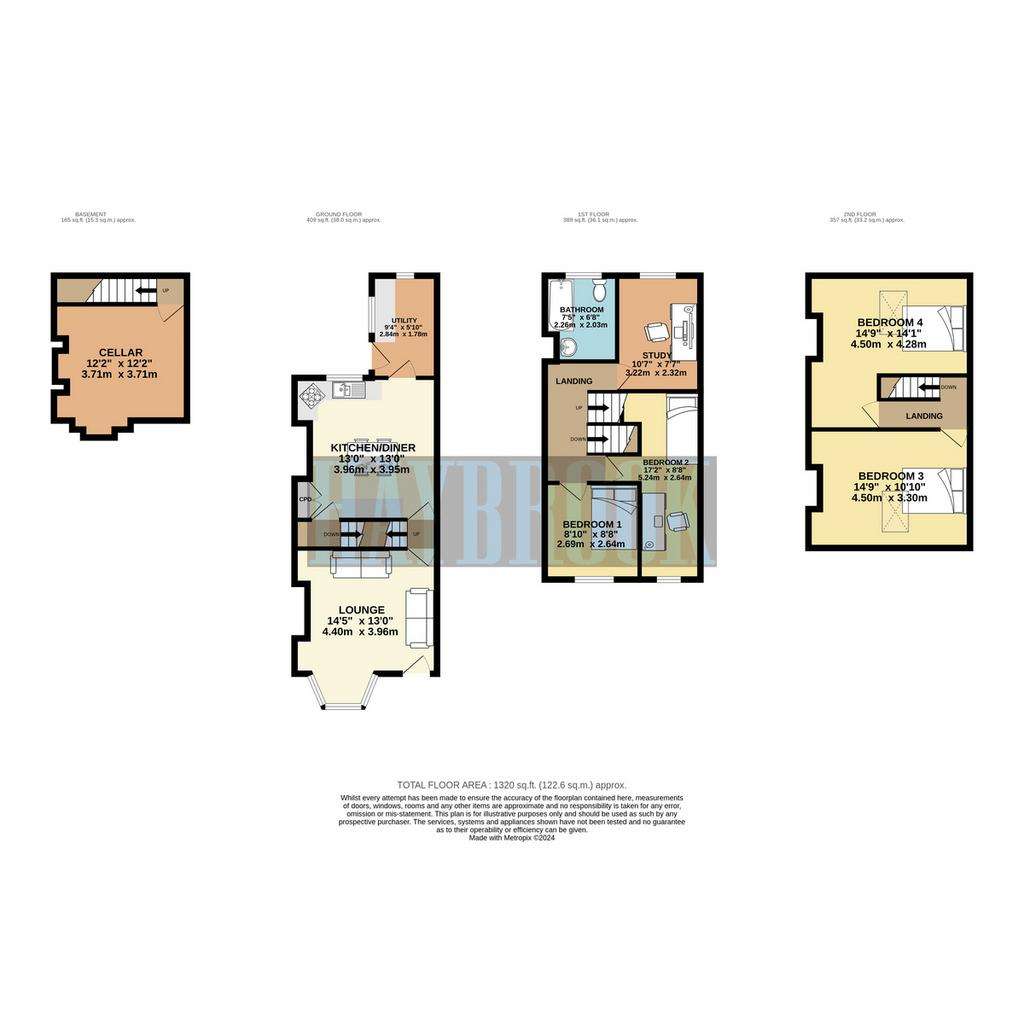 4 bedroom terraced house for sale - floorplan