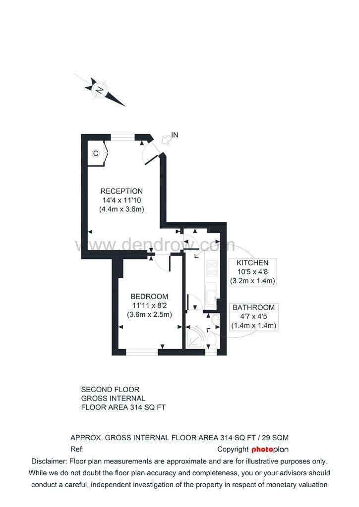 1 bedroom flat to rent - floorplan