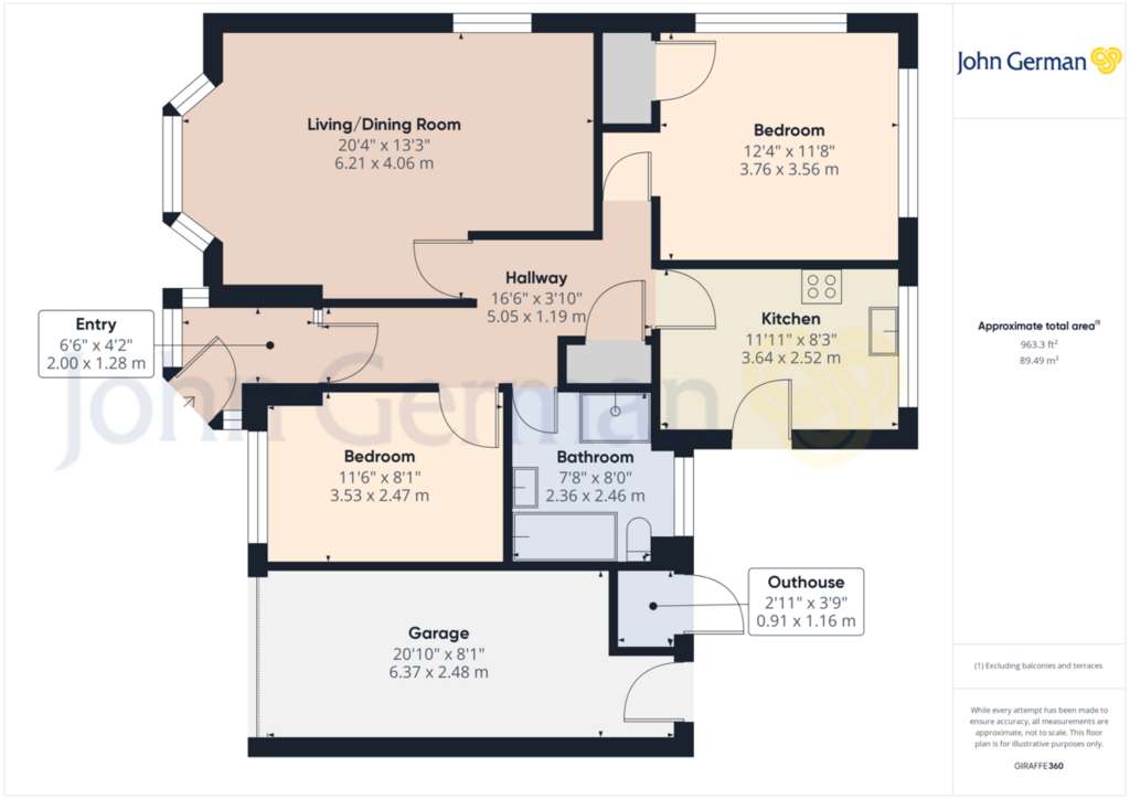 2 bedroom detached bungalow for sale - floorplan