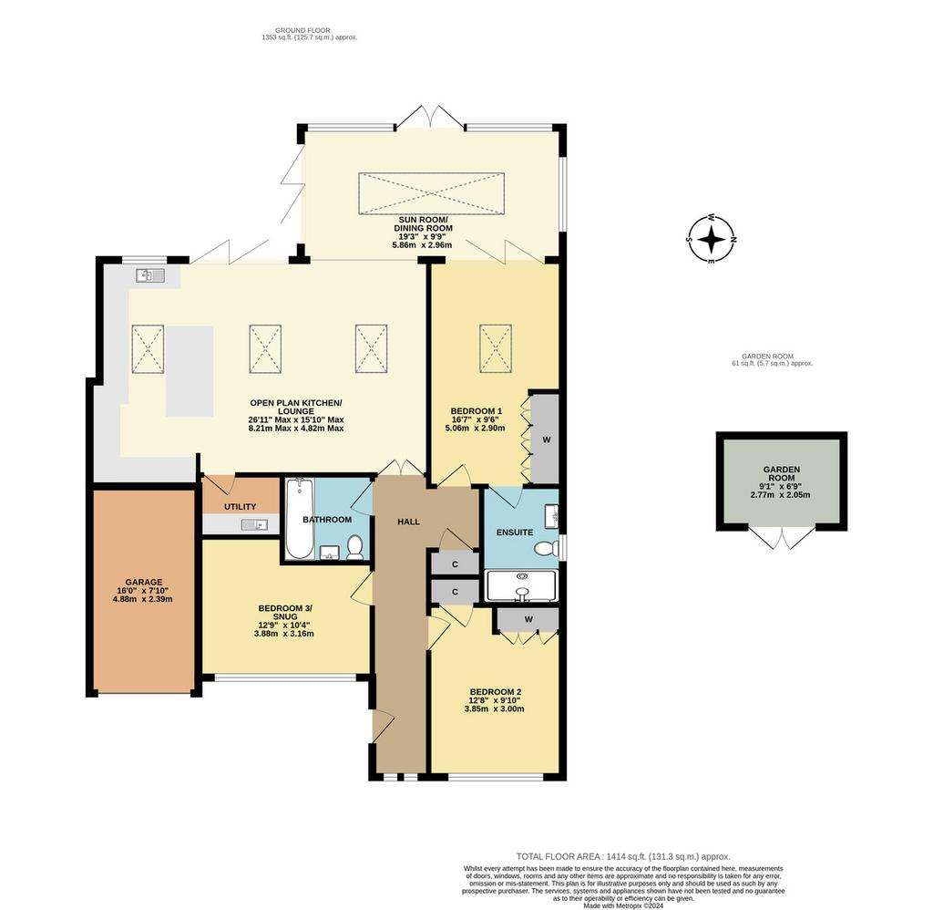 3 bedroom detached bungalow for sale - floorplan