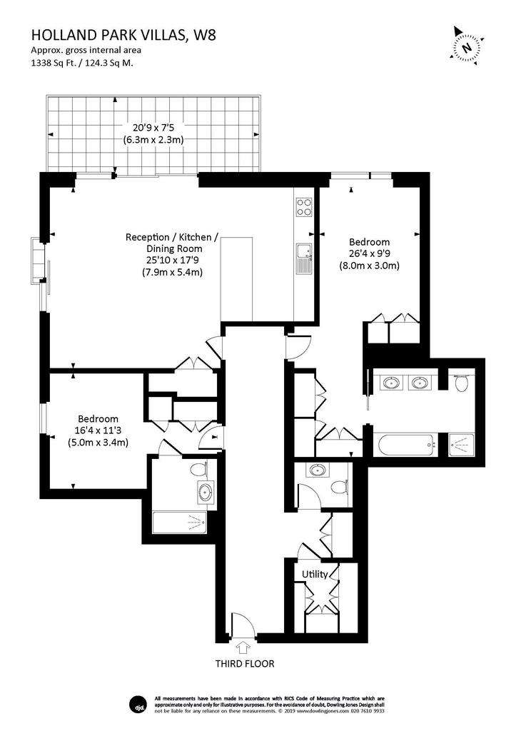 2 bedroom flat to rent - floorplan