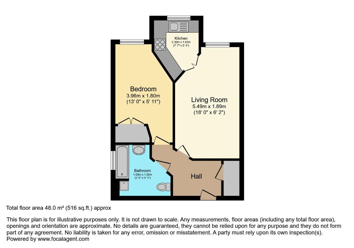 1 bedroom flat for sale - floorplan