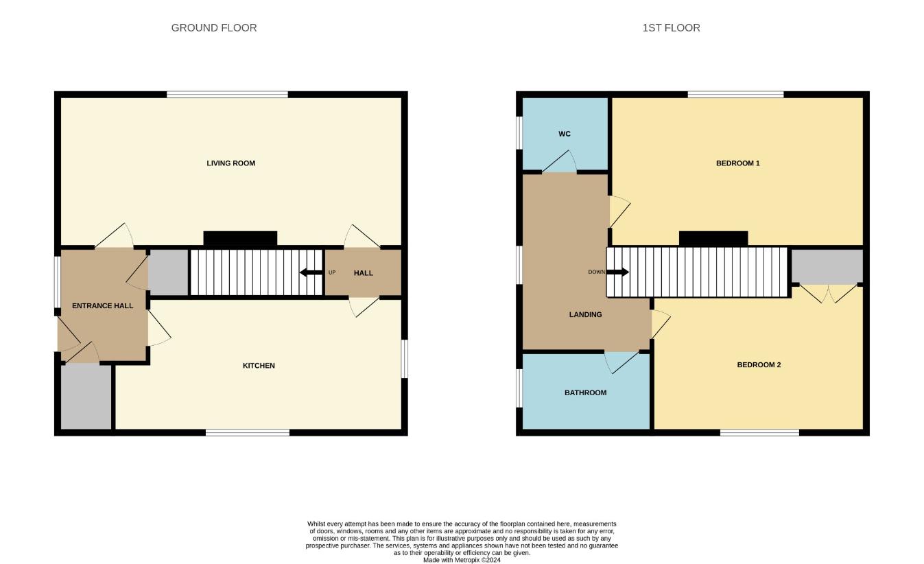 2 bedroom end of terrace house for sale - floorplan