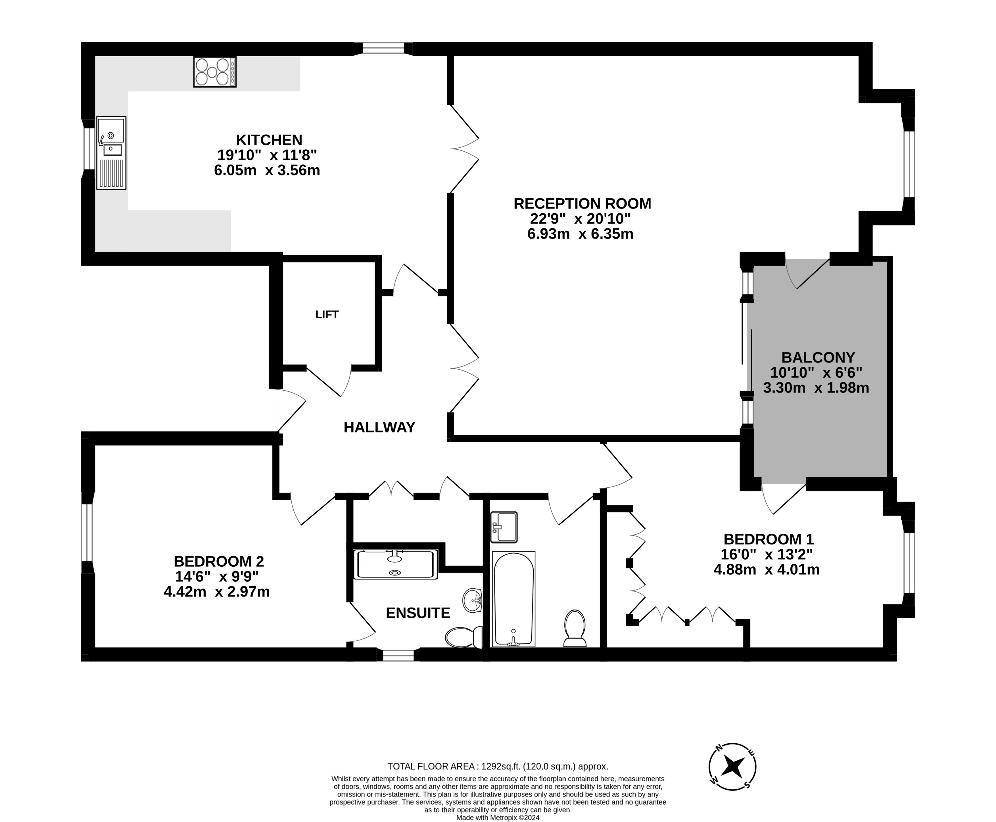 2 bedroom flat for sale - floorplan