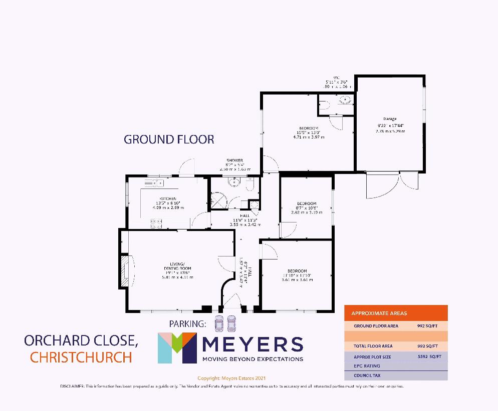 3 bedroom bungalow for sale - floorplan