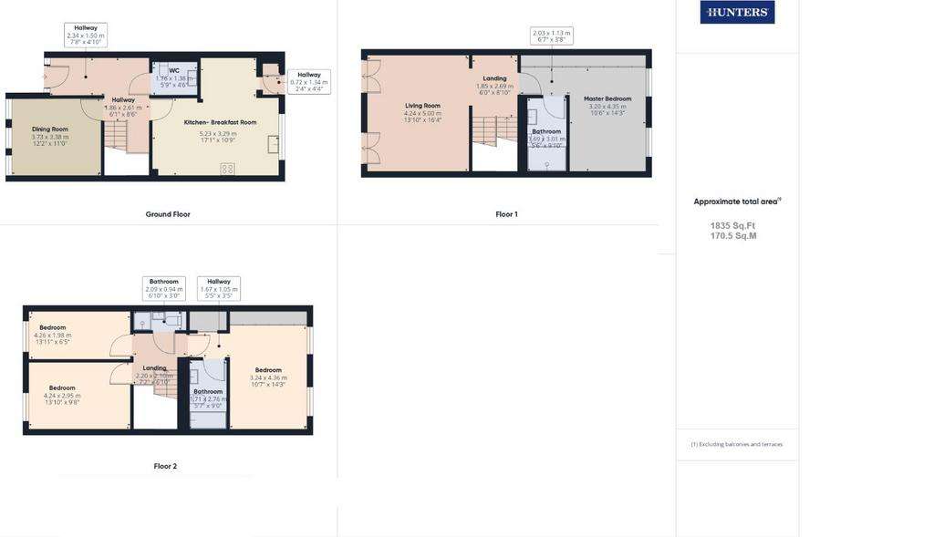 5 bedroom terraced house to rent - floorplan