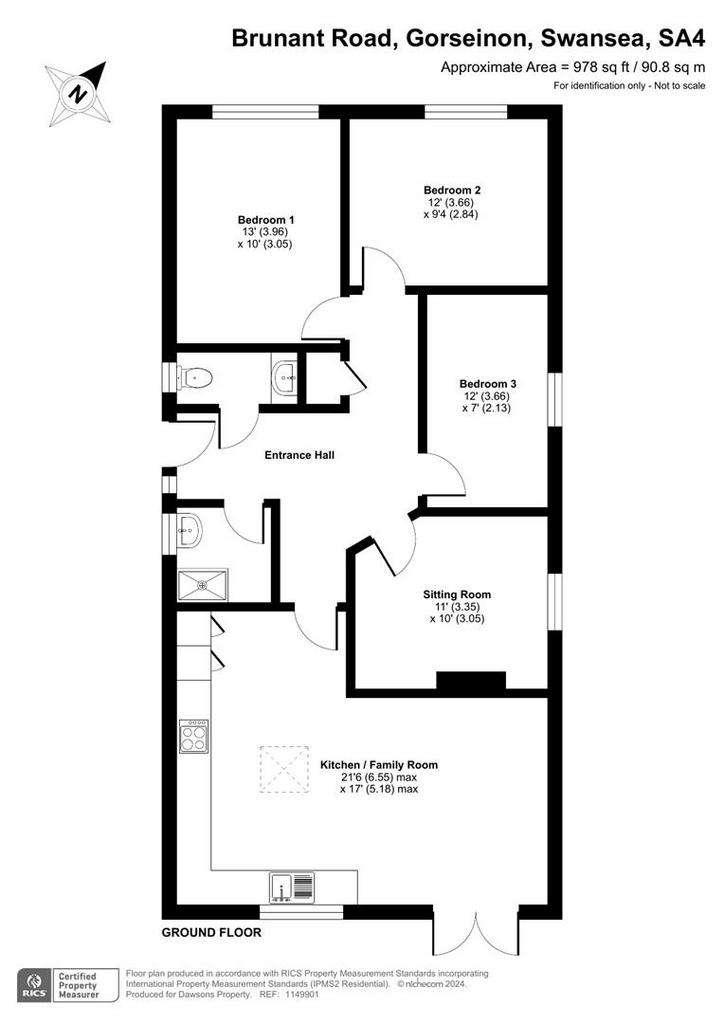 3 bedroom detached bungalow for sale - floorplan