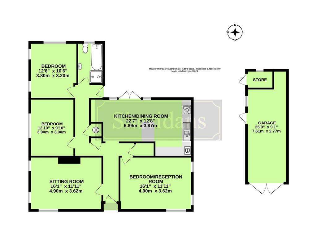 3 bedroom detached bungalow for sale - floorplan