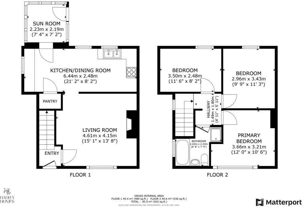 3 bedroom semi-detached house for sale - floorplan