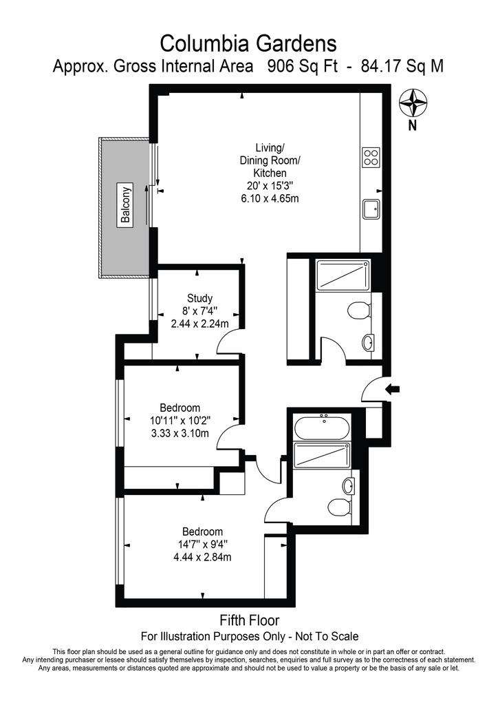 3 bedroom flat to rent - floorplan