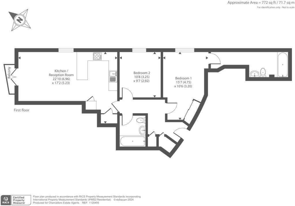 2 bedroom flat for sale - floorplan